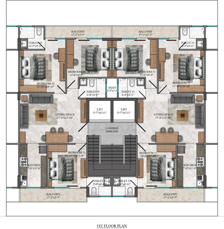 3BHK floor layout of Grace Resilviaa